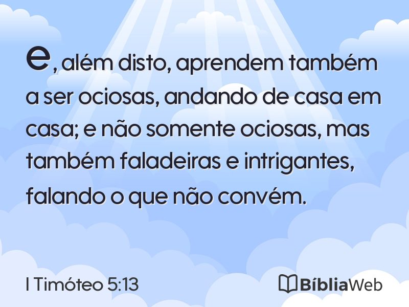 I Timóteo 5:13 em imagem para compartilhar