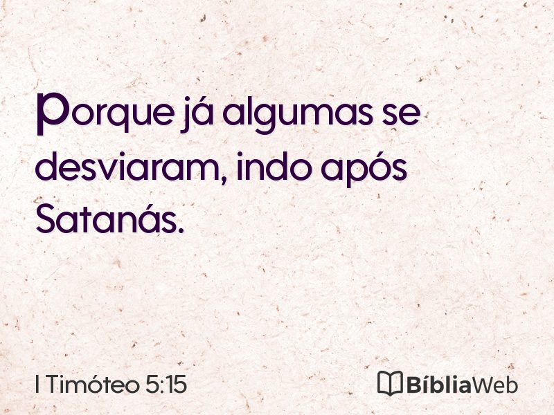 I Timóteo 5:15 em imagem para compartilhar