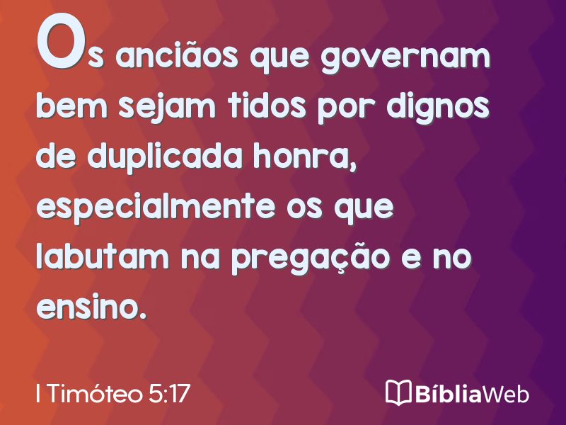 I Timóteo 5:17 em imagem para compartilhar