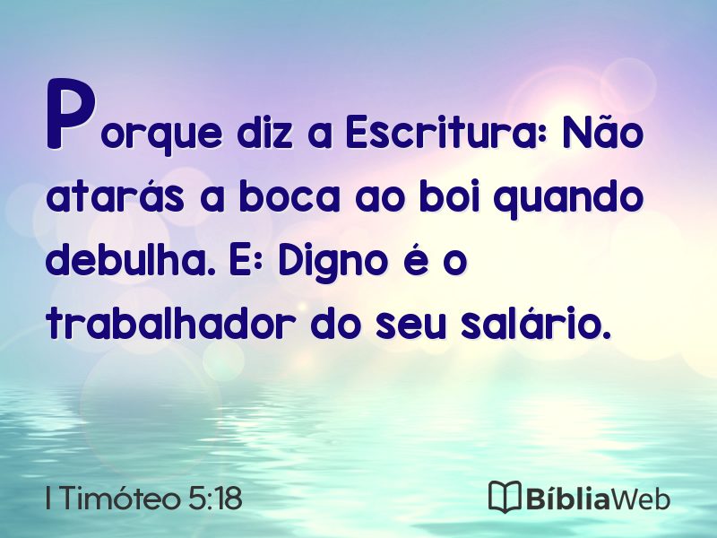 I Timóteo 5:18 em imagem para compartilhar
