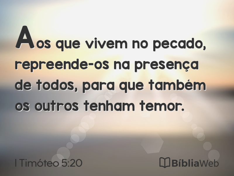 I Timóteo 5:20 em imagem para compartilhar