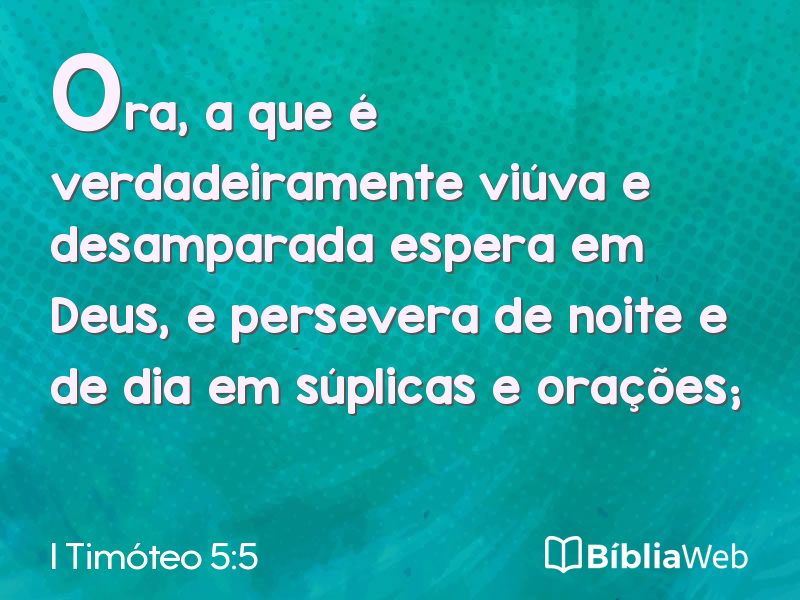 I Timóteo 5:5 em imagem para compartilhar