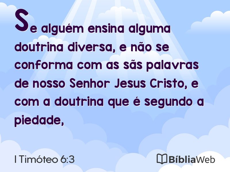 I Timóteo 6:3 em imagem para compartilhar