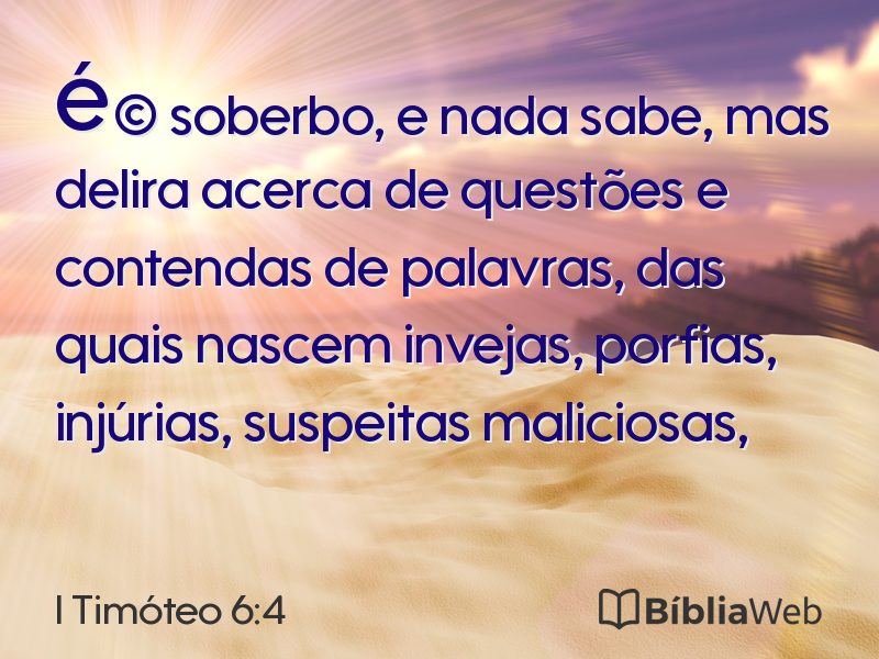 I Timóteo 6:4 em imagem para compartilhar
