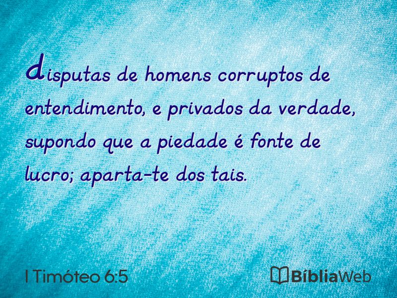 I Timóteo 6:5 em imagem para compartilhar