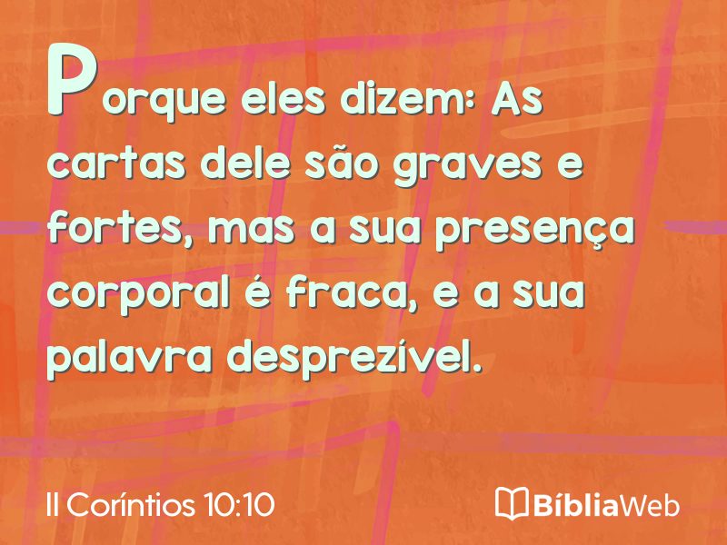 II Coríntios 10:10 em imagem para compartilhar