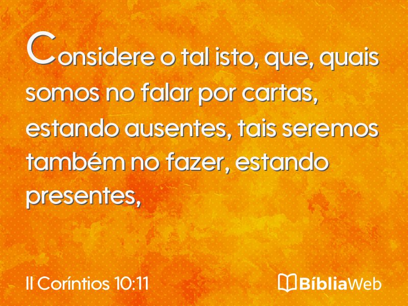 II Coríntios 10:11 em imagem para compartilhar