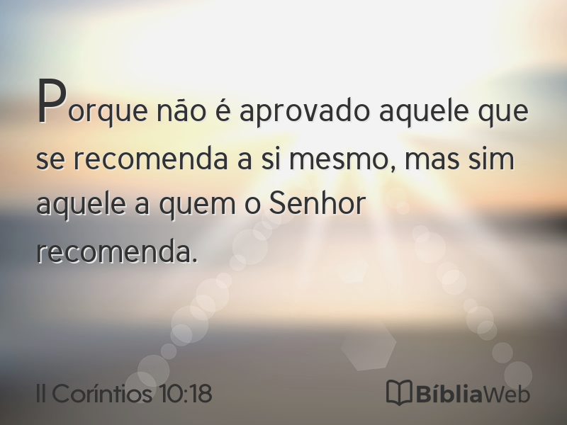 II Coríntios 10:18 em imagem para compartilhar