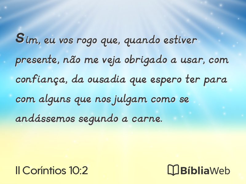 II Coríntios 10:2 em imagem para compartilhar