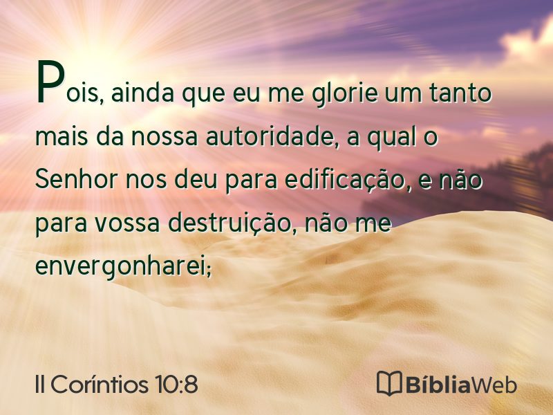 II Coríntios 10:8 em imagem para compartilhar