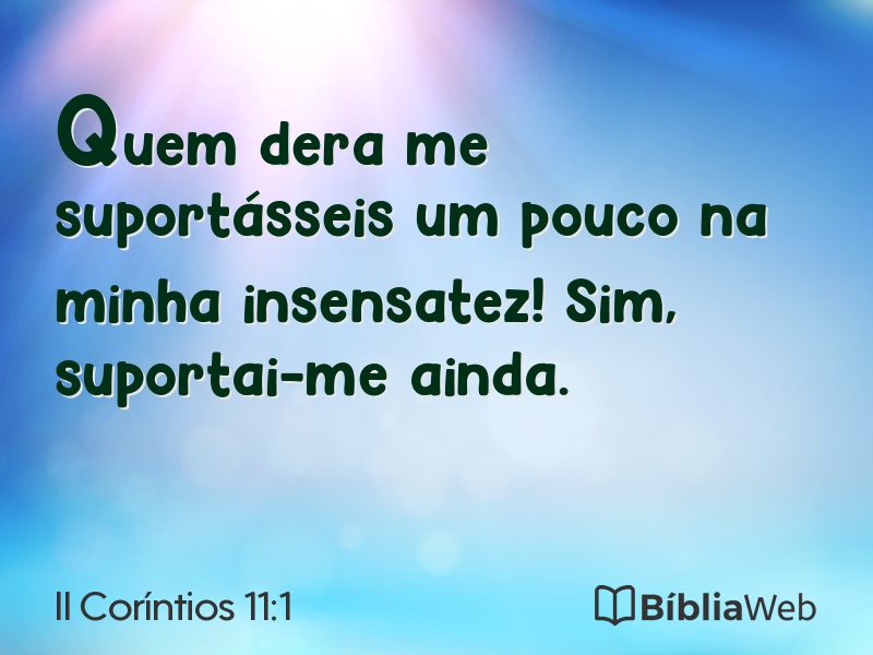 II Coríntios 11:1 em imagem para compartilhar