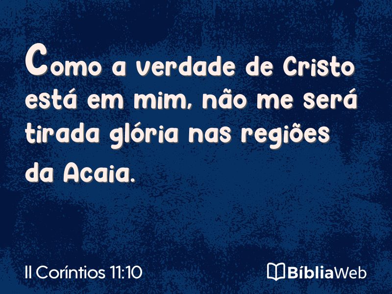 II Coríntios 11:10 em imagem para compartilhar