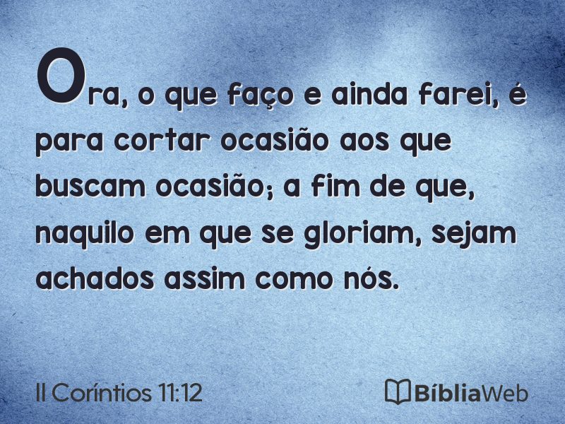 II Coríntios 11:12 em imagem para compartilhar