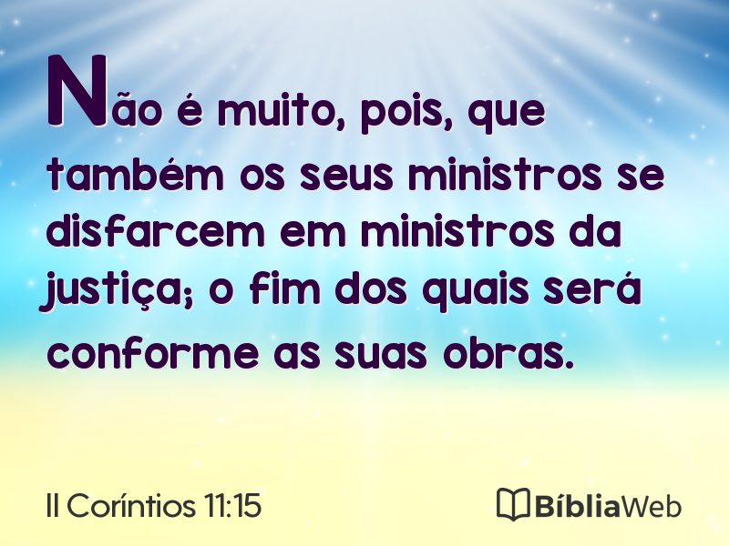 II Coríntios 11:15 em imagem para compartilhar