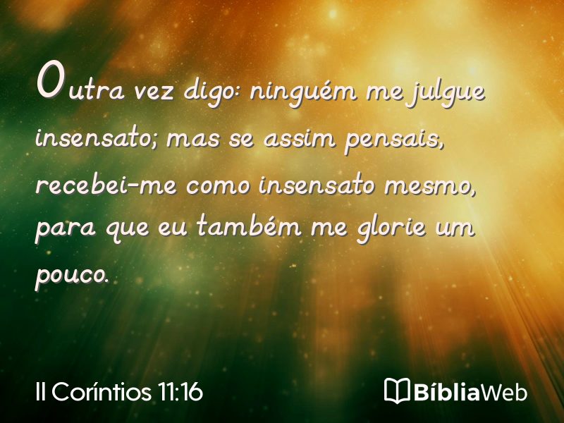 II Coríntios 11:16 em imagem para compartilhar