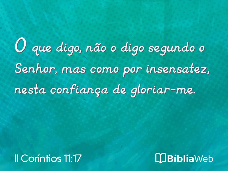 II Coríntios 11:17 em imagem para compartilhar