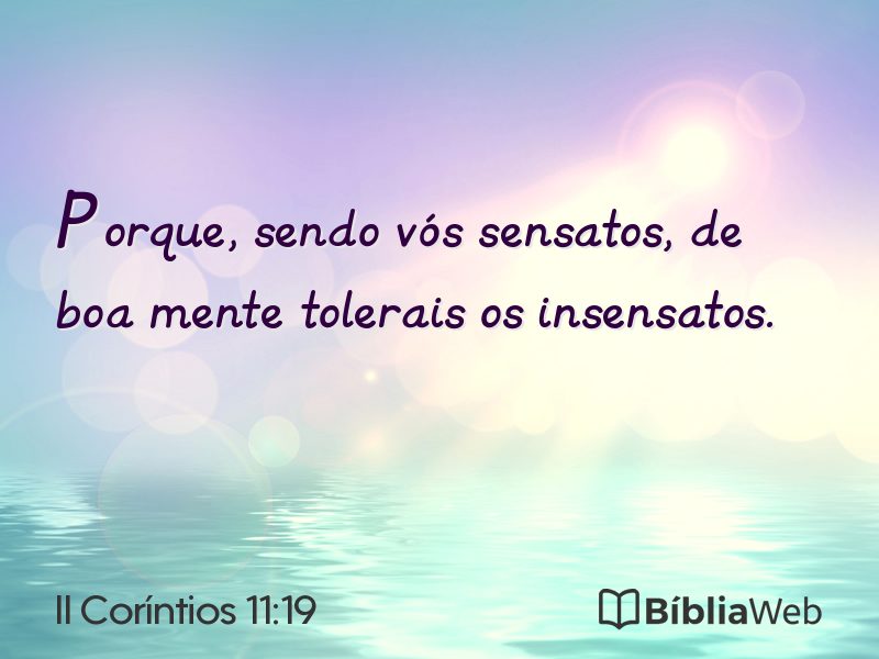 II Coríntios 11:19 em imagem para compartilhar