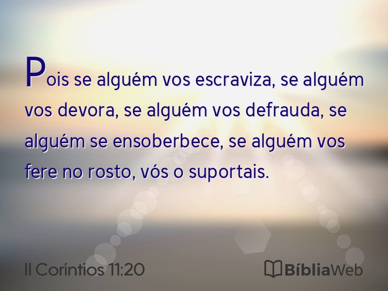 II Coríntios 11:20 em imagem para compartilhar