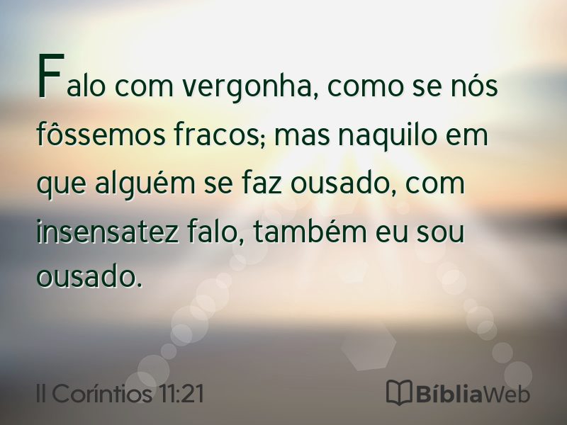II Coríntios 11:21 em imagem para compartilhar