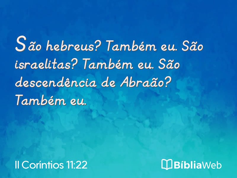 II Coríntios 11:22 em imagem para compartilhar