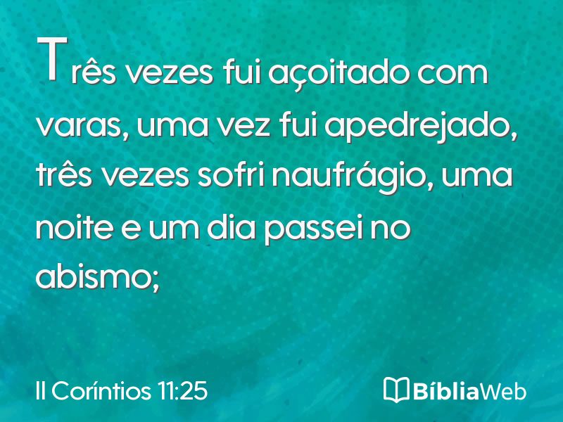 II Coríntios 11:25 em imagem para compartilhar
