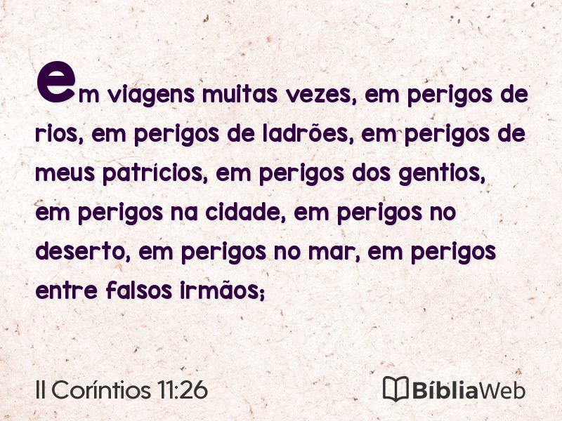 II Coríntios 11:26 em imagem para compartilhar