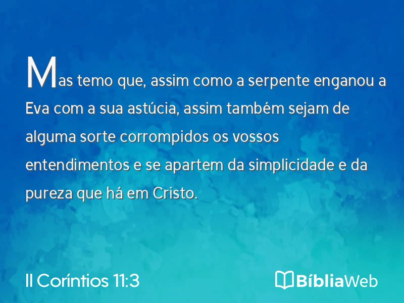 II Coríntios 11:3 em imagem para compartilhar
