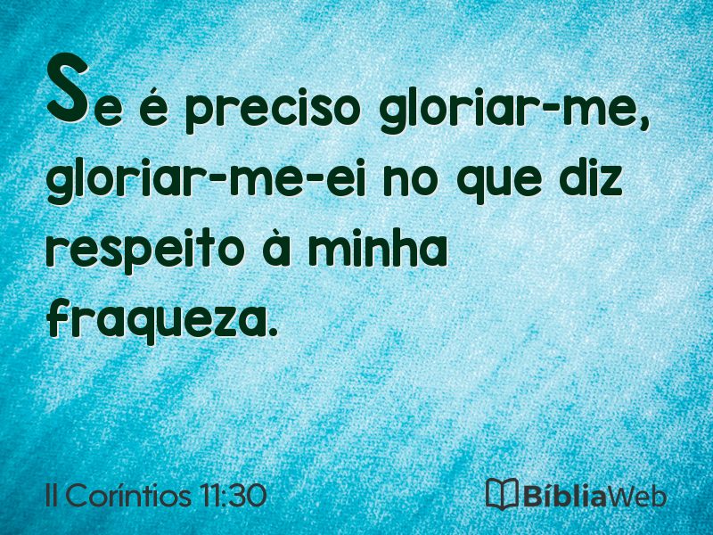 II Coríntios 11:30 em imagem para compartilhar