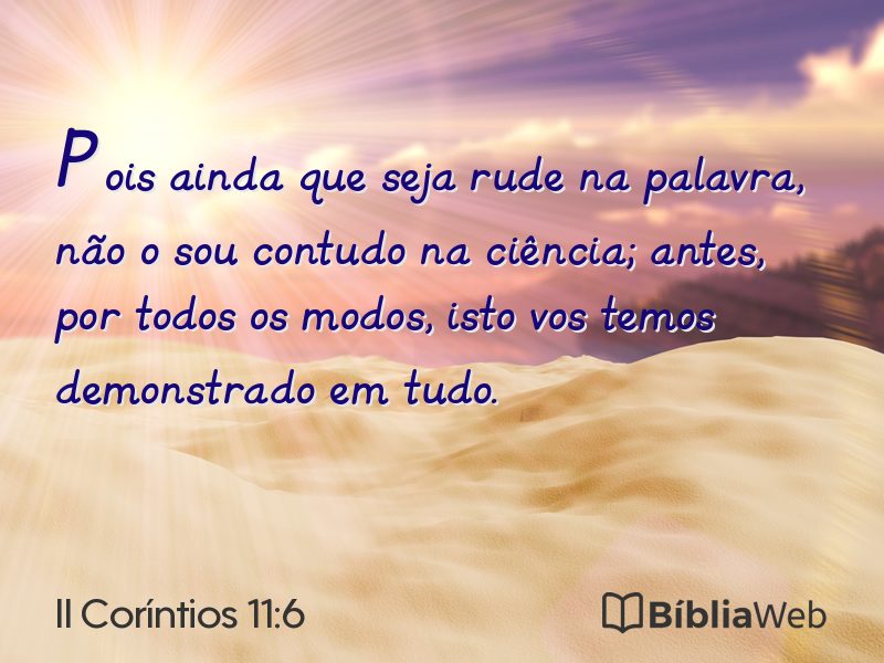 II Coríntios 11:6 em imagem para compartilhar