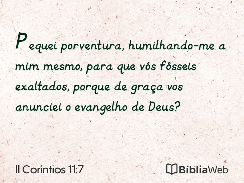 II Coríntios 11:7 em imagem para compartilhar