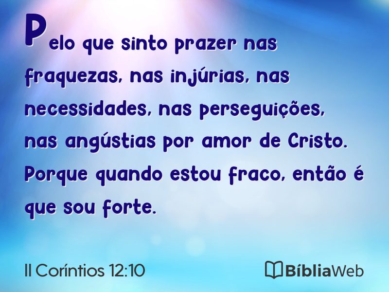 II Coríntios 12:10 em imagem para compartilhar