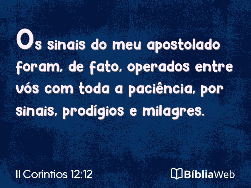 II Coríntios 12:12 em imagem para compartilhar