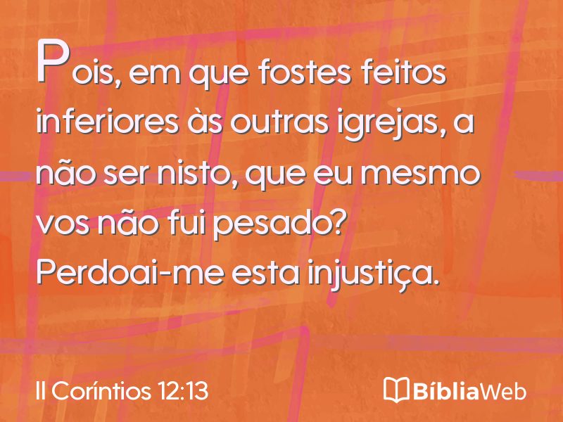 II Coríntios 12:13 em imagem para compartilhar