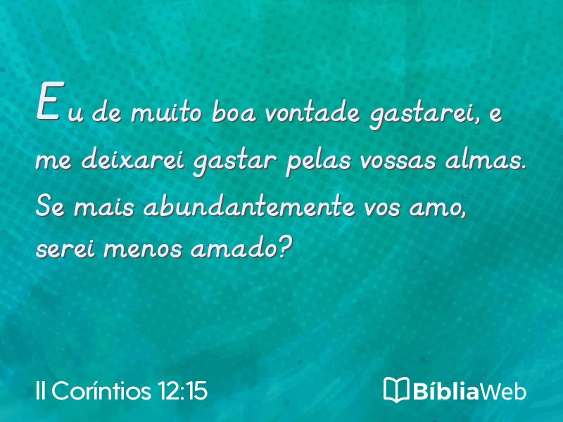 II Coríntios 12:15 em imagem para compartilhar