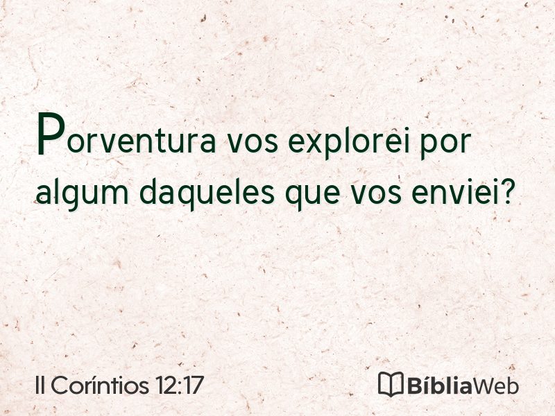 II Coríntios 12:17 em imagem para compartilhar
