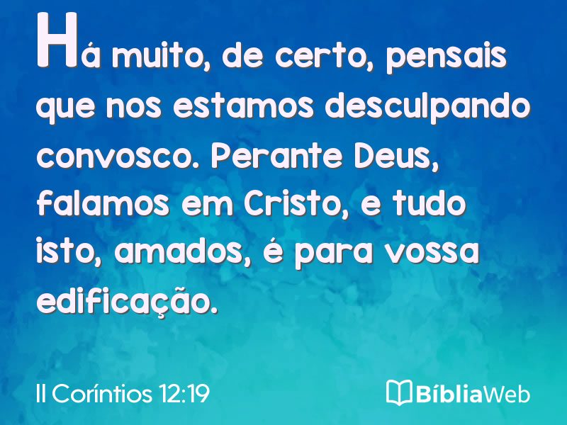 II Coríntios 12:19 em imagem para compartilhar