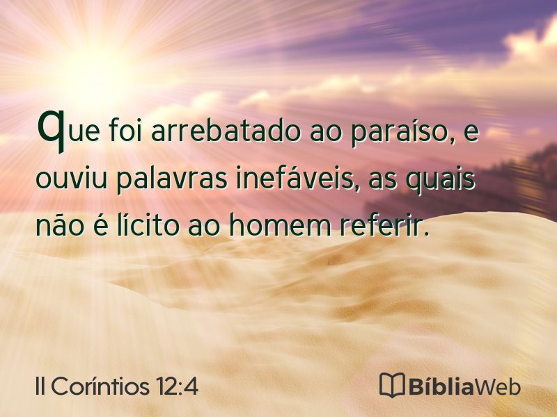 II Coríntios 12:4 em imagem para compartilhar