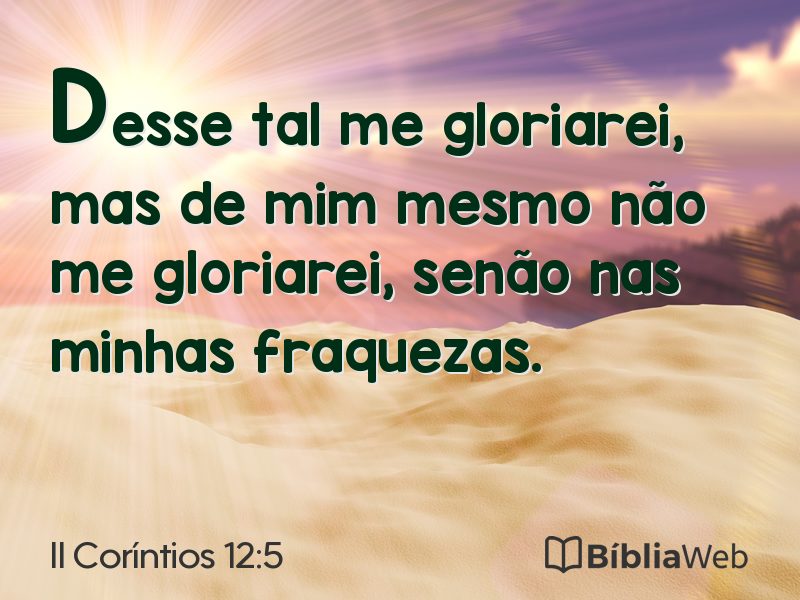 II Coríntios 12:5 em imagem para compartilhar