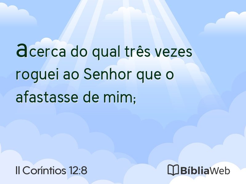 II Coríntios 12:8 em imagem para compartilhar
