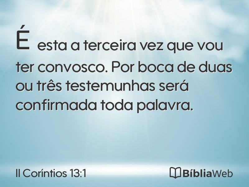 II Coríntios 13:1 em imagem para compartilhar