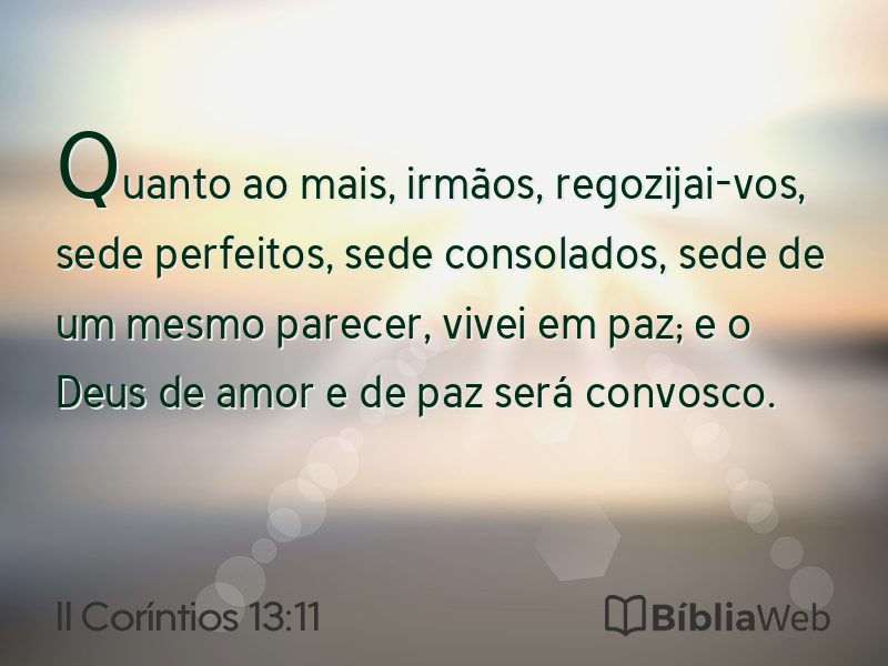 II Coríntios 13:11 em imagem para compartilhar