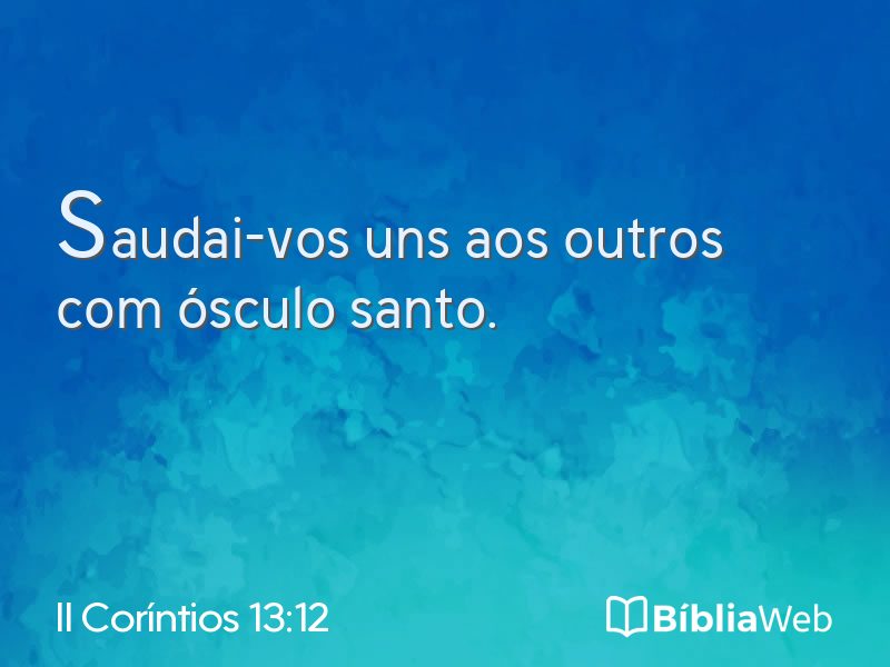 II Coríntios 13:12 em imagem para compartilhar