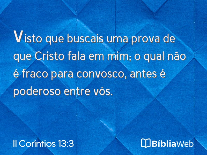 II Coríntios 13:3 em imagem para compartilhar