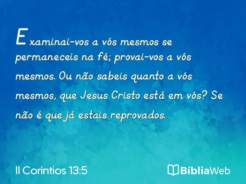 II Coríntios 13:5 em imagem para compartilhar