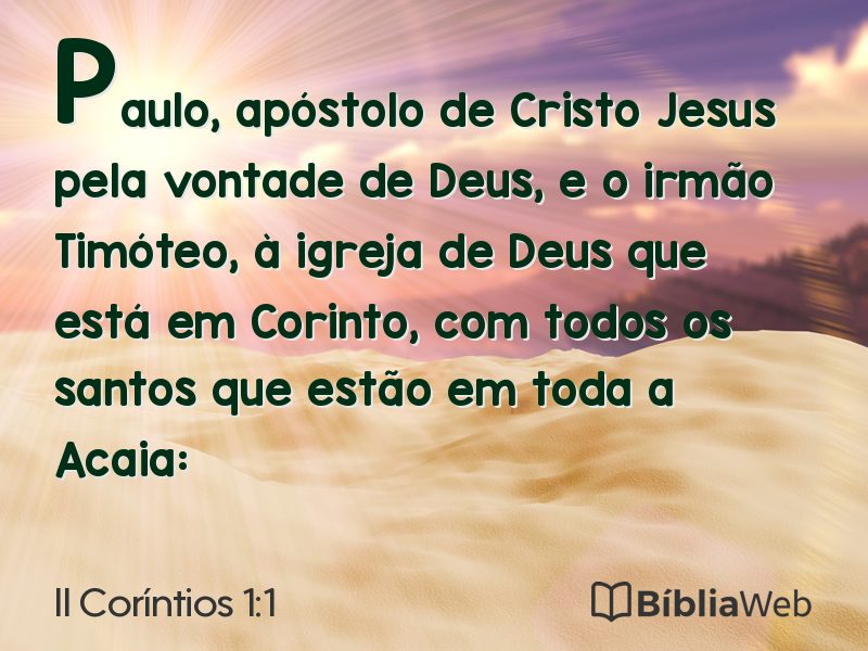 II Coríntios 1:1 em imagem para compartilhar