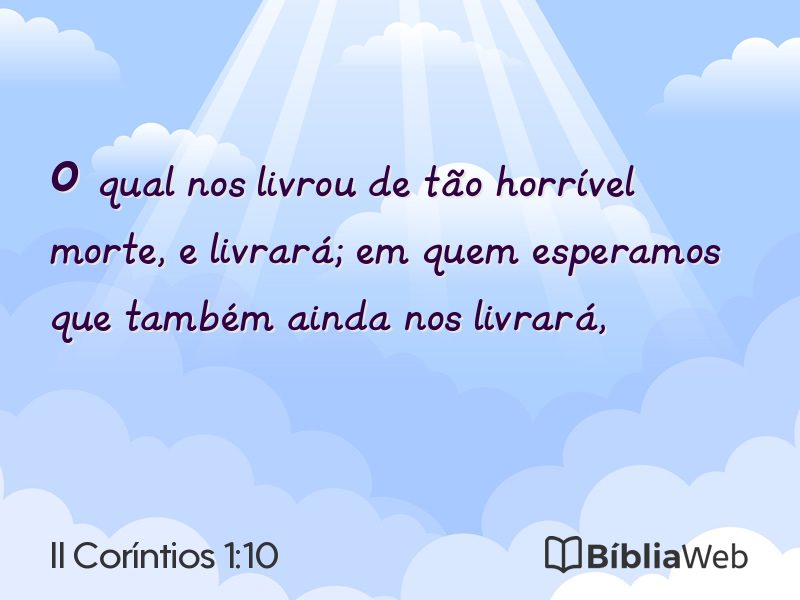 II Coríntios 1:10 em imagem para compartilhar