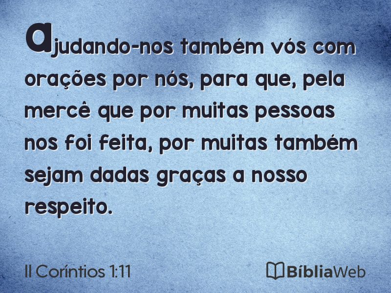 II Coríntios 1:11 em imagem para compartilhar