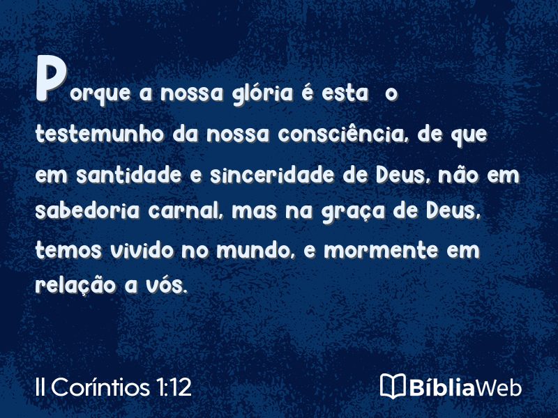 II Coríntios 1:12 em imagem para compartilhar