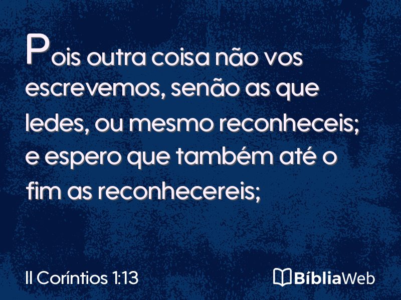 II Coríntios 1:13 em imagem para compartilhar