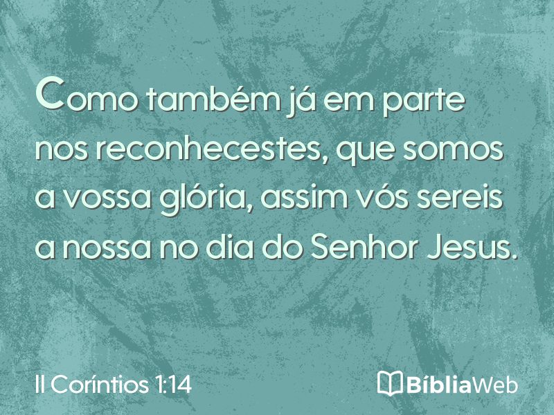 II Coríntios 1:14 em imagem para compartilhar